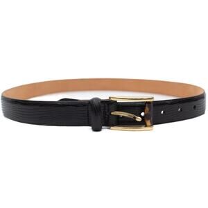 Martin Dingman Black Lizard Grain Calfskin Leather Belt Size Medium